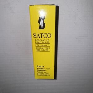 Satco S3279 Candelabra Base Bulbs 40W 120V Frosted Flame Tip